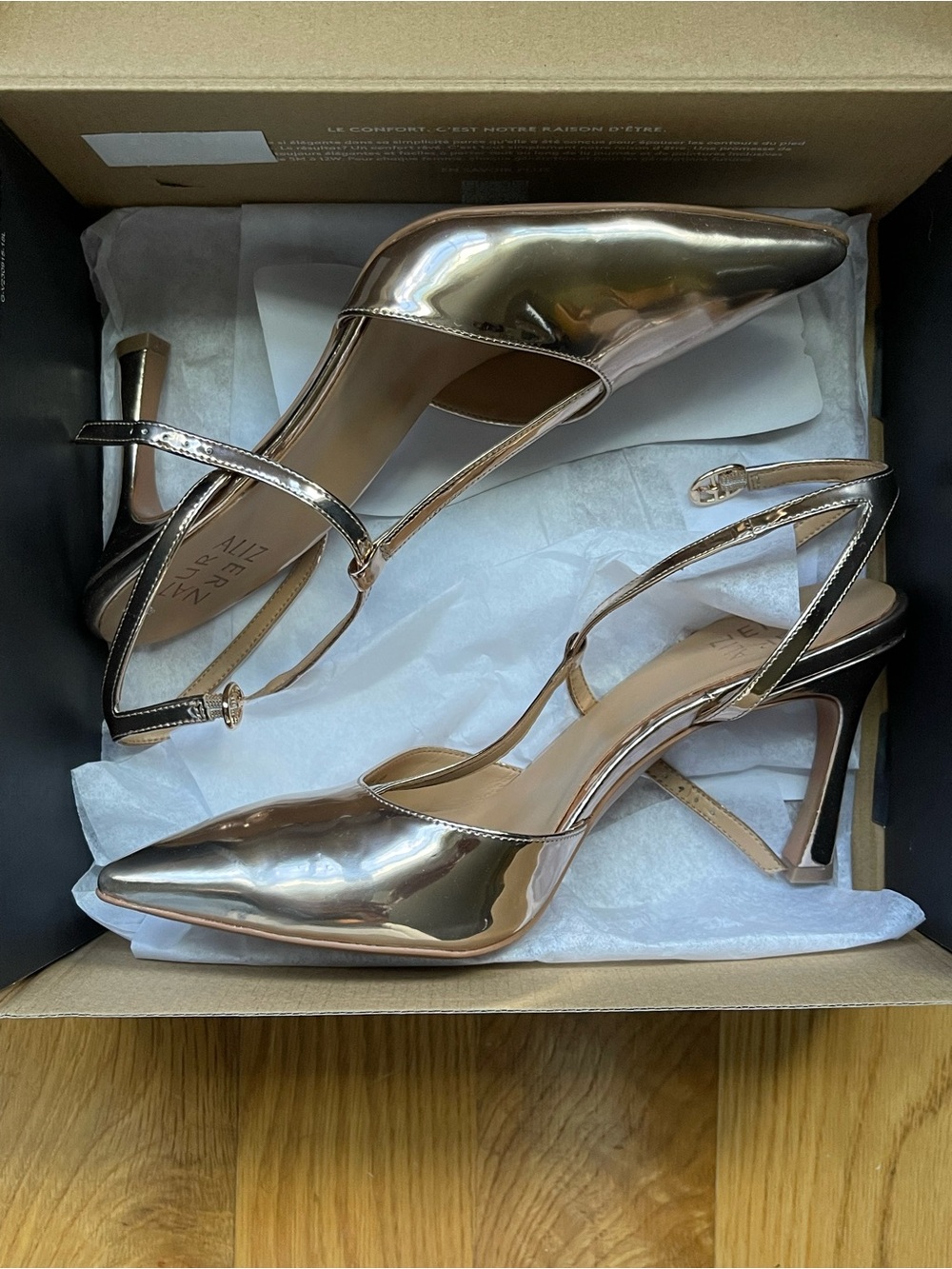 Naturalizer Astrid T-Strap Pointed Toe Dress Pumps – Rose Gold – Size 8.5 – NWT